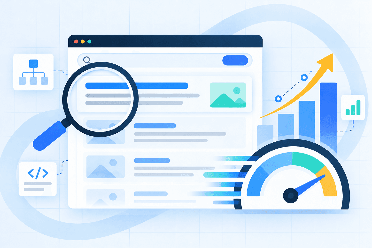 Minh họa nghiên cứu từ khóa và theo dõi tăng trưởng SEO website