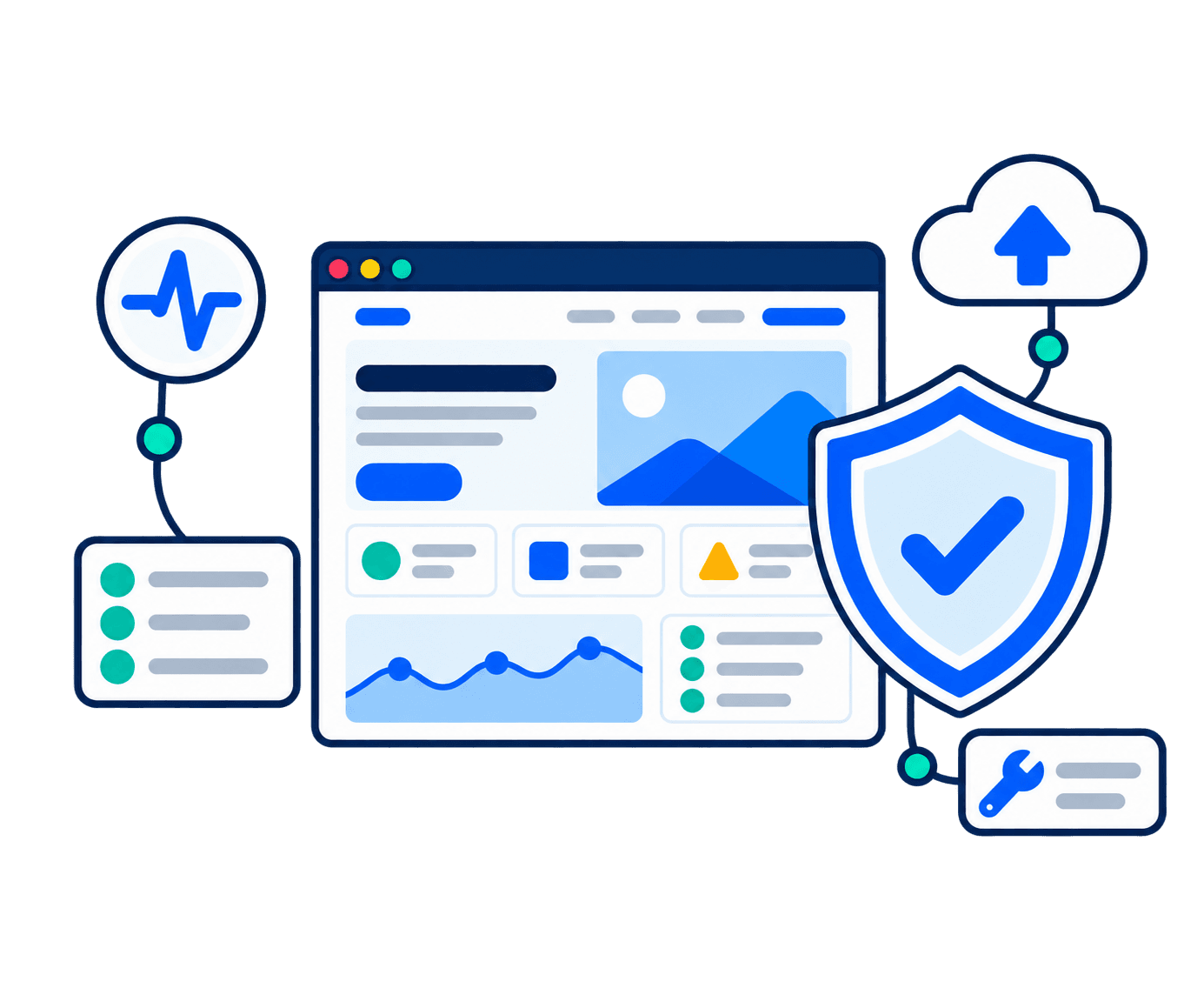 Website được quản trị nội dung, hình ảnh và theo dõi vận hành